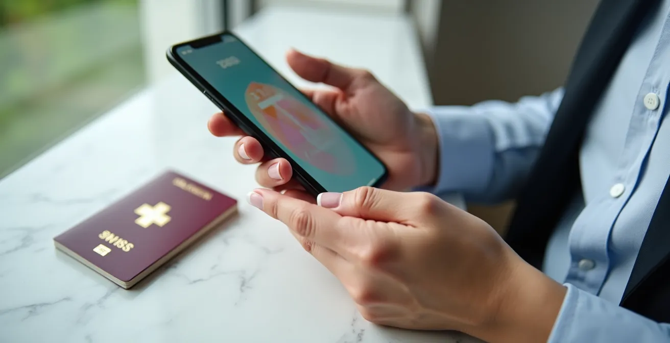 Moderne Smartphone-App für Schweizer Broker-Kontoeröffnung in minimalistischem Design
