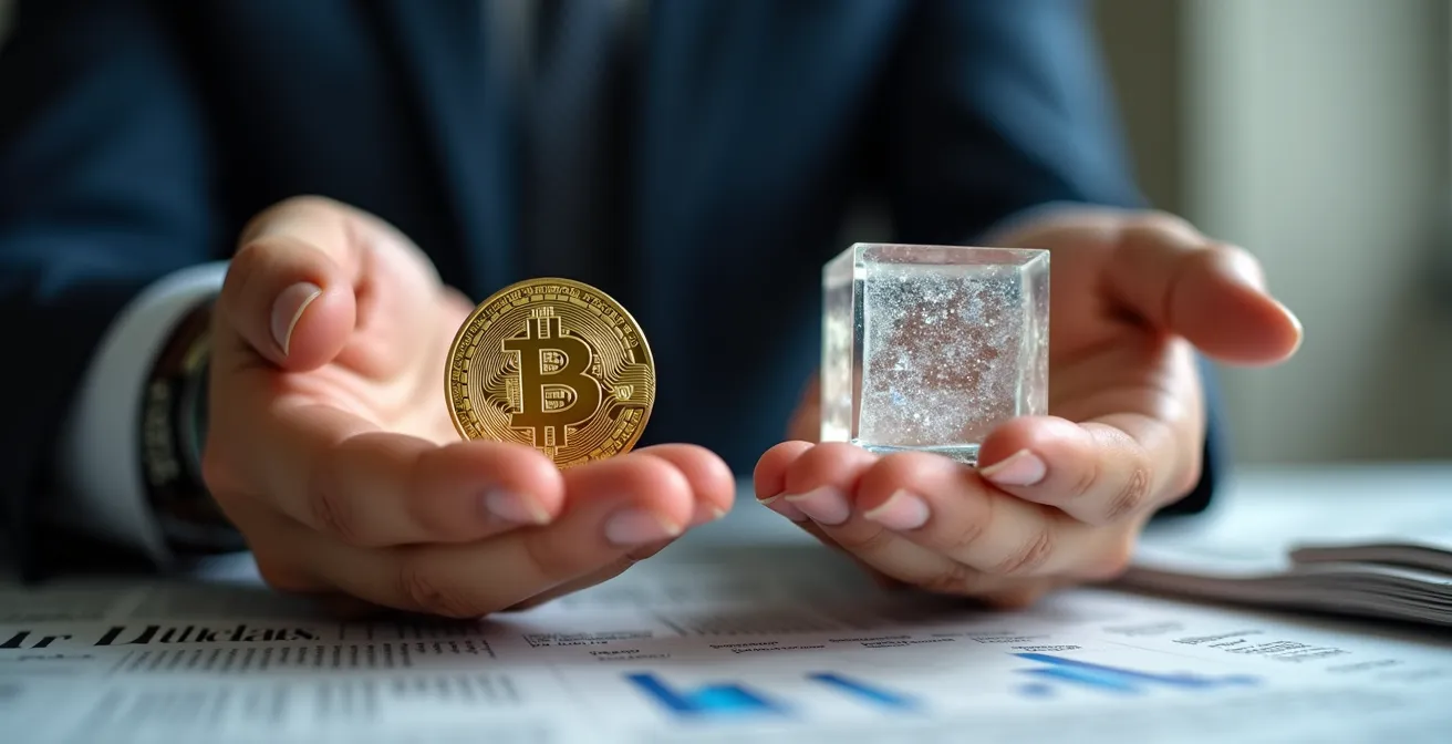 Bitcoin als digitales Gold im Schweizer Anlageportfolio visualisiert