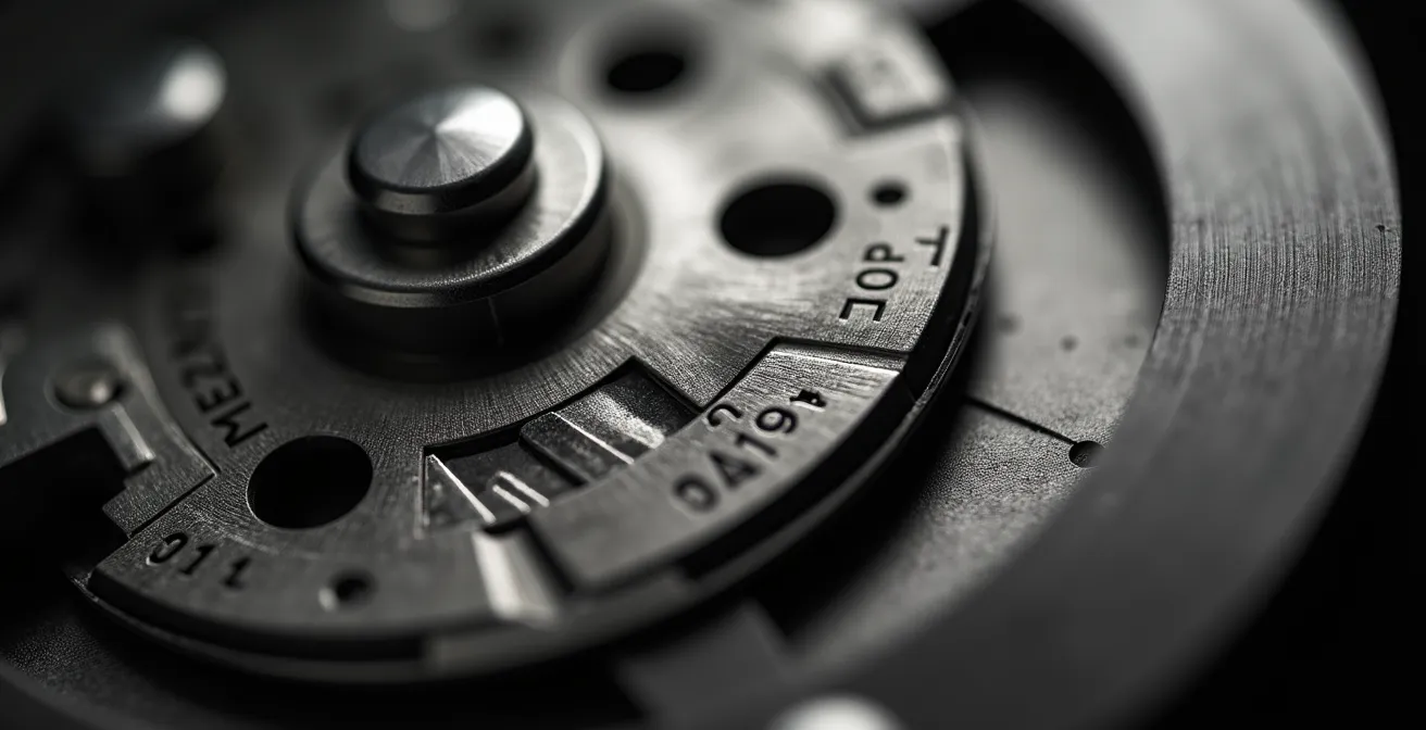 Makroaufnahme eines hochwertigen Schweizer Tresormechanismus